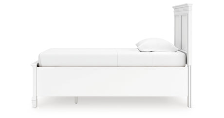 Fortman Twin Panel Storage Bed with Dresser in White from Ashley - Luna Furniture