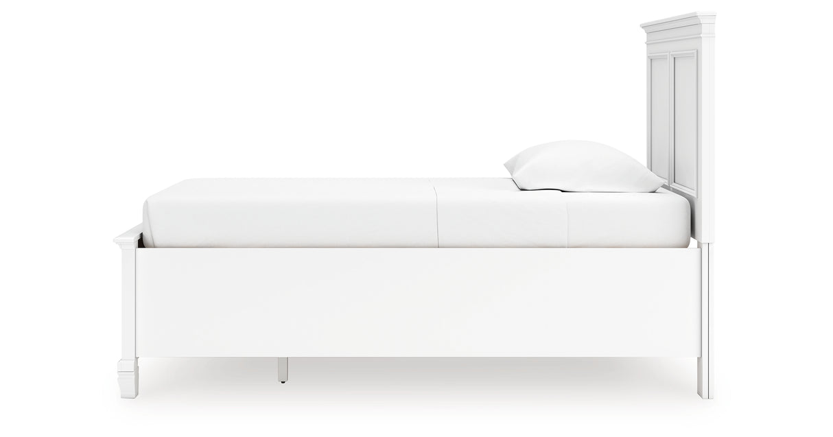Fortman Twin Panel Storage Bed with Dresser and Nightstand in White from Ashley Furniture - Luna Furniture