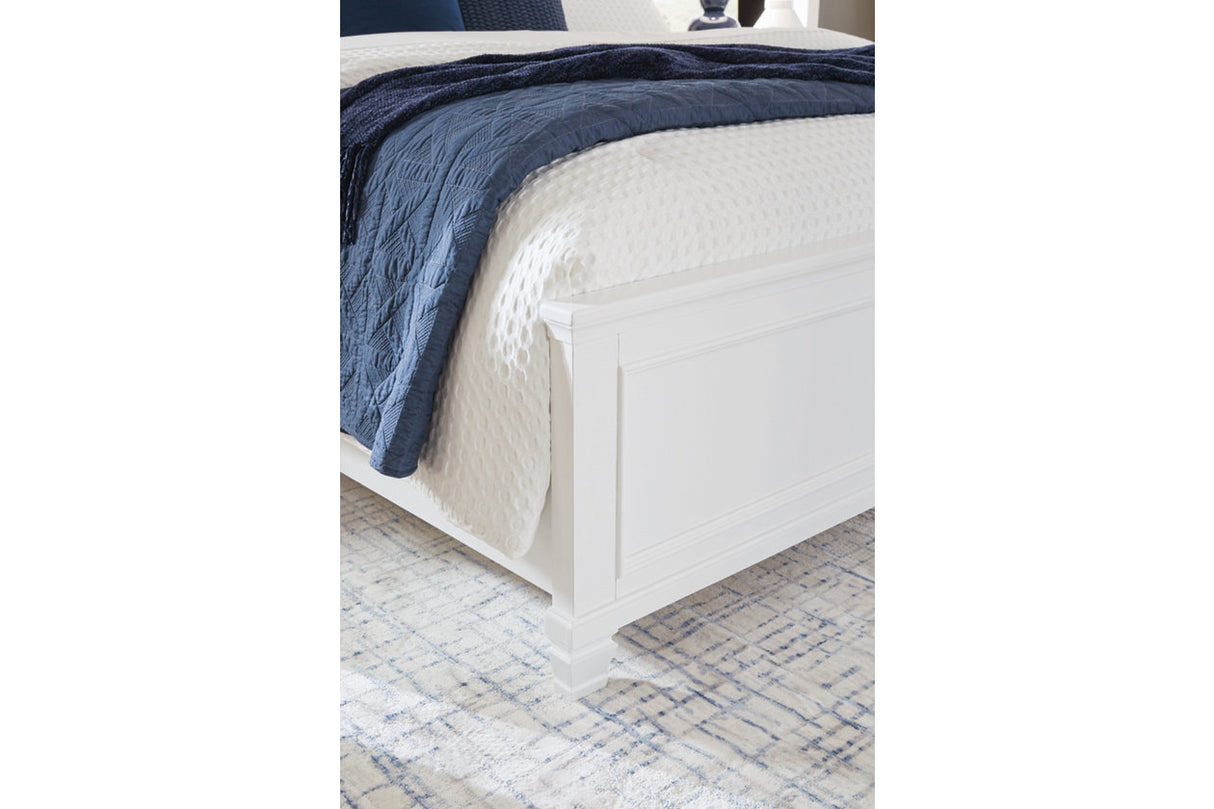 Fortman White King Panel Bed from Ashley - Luna Furniture