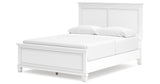 Fortman Queen Panel Bed with Mirrored Dresser and Chest in White from Ashley Furniture - Luna Furniture