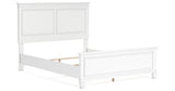 Fortman Queen Panel Bed with Mirrored Dresser and Chest in White from Ashley Furniture - Luna Furniture