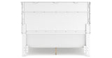 Fortman Queen Panel Bed with Mirrored Dresser and Chest in White from Ashley Furniture - Luna Furniture