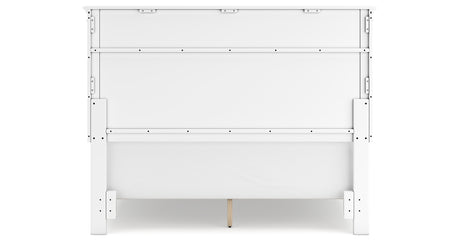 Fortman Queen Panel Bed with Mirrored Dresser and 2 Nightstands in White from Ashley - Luna Furniture