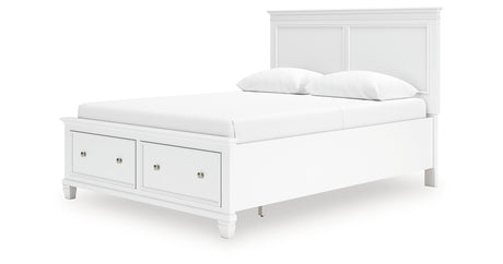 Fortman White Queen Panel Storage Bed from Ashley - Luna Furniture