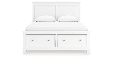 Fortman White Queen Panel Storage Bed from Ashley - Luna Furniture