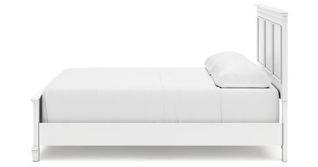 Fortman California King Panel Bed with Mirrored Dresser and 2 Nightstands in White from Ashley - Luna Furniture