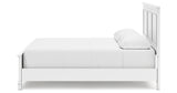 Fortman California King Panel Bed with Mirrored Dresser and Nightstand in White from Ashley Furniture - Luna Furniture