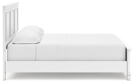 Fortman White California King Panel Bed with Mirrored Dresser from Ashley - Luna Furniture