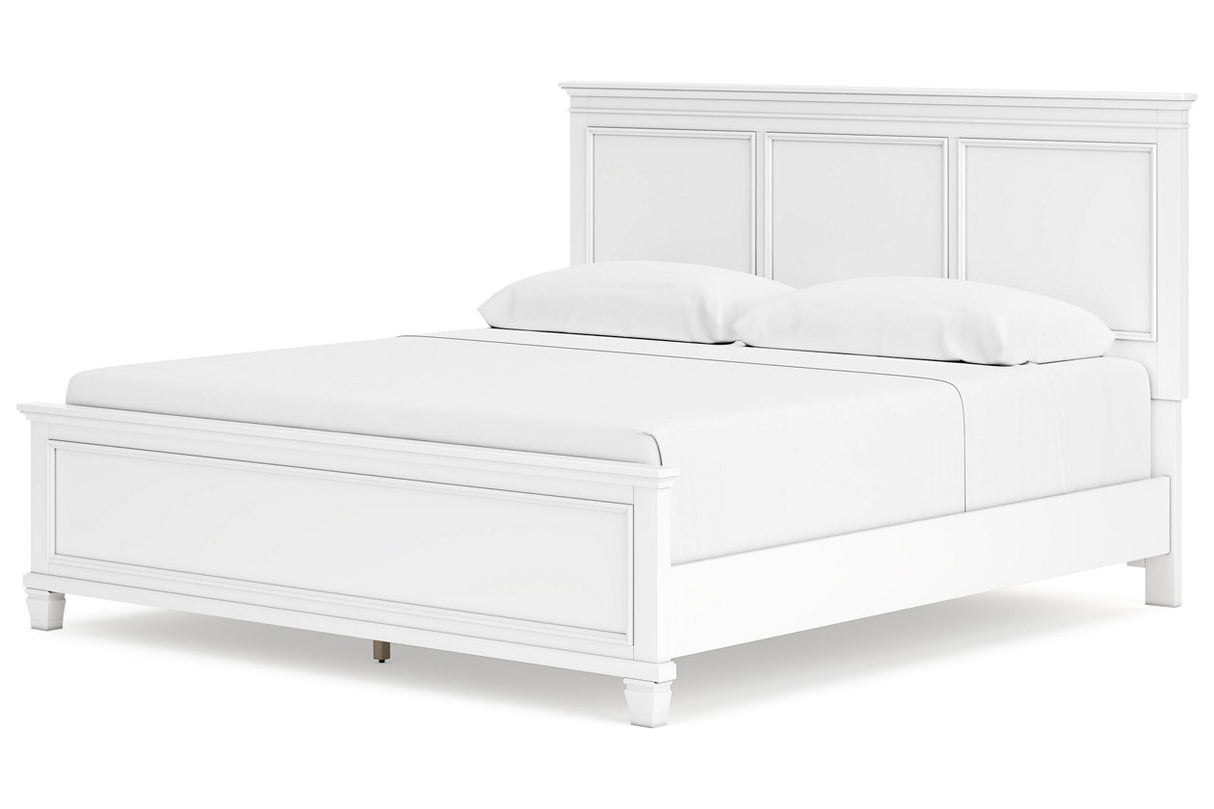 Fortman White King Panel Bed from Ashley - Luna Furniture