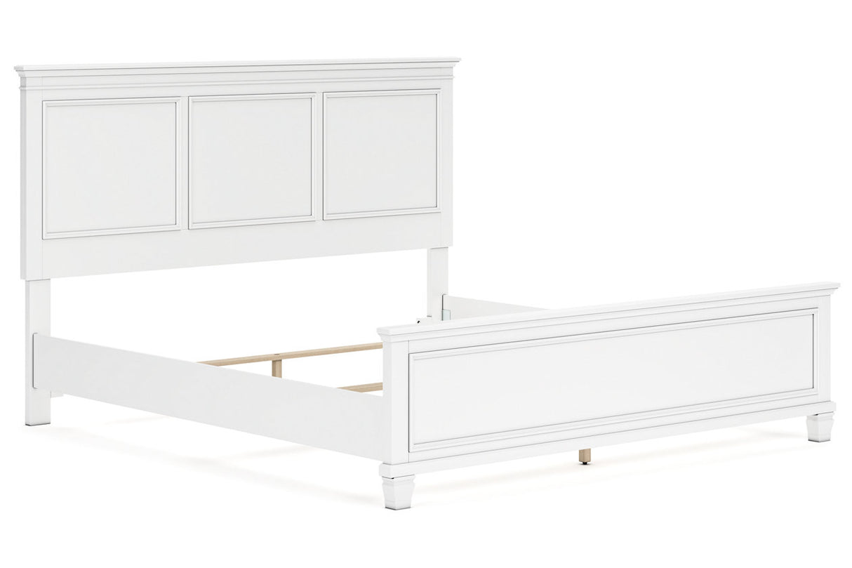 Fortman White King Panel Bed from Ashley - Luna Furniture
