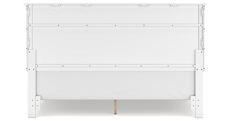 Fortman King Panel Bed with Mirrored Dresser, Chest and 2 Nightstands in White from Ashley - Luna Furniture