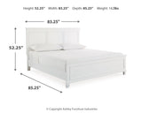 Fortman King Panel Bed with Mirrored Dresser, Chest and 2 Nightstands in White from Ashley Furniture - Luna Furniture