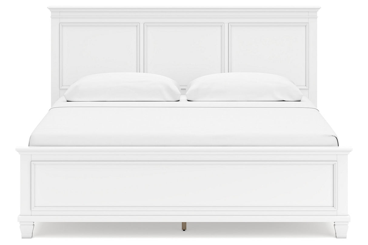 Fortman White King Panel Bed from Ashley - Luna Furniture