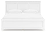 Fortman White King Panel Bed from Ashley - Luna Furniture