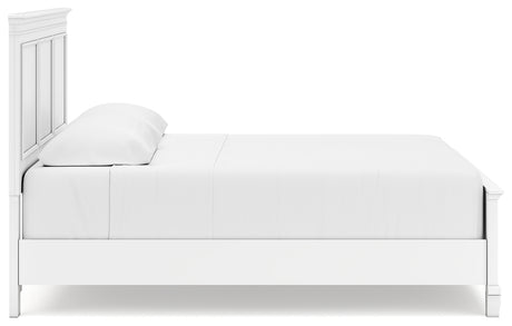 Fortman White King Panel Bed, Dresser, Mirror and Nightstand from Ashley - Luna Furniture
