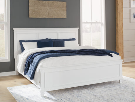 Fortman White California King Panel Bed from Ashley Furniture - Luna Furniture