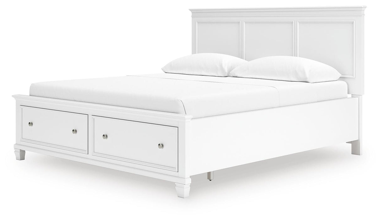 Fortman White California King Panel Storage Bed from Ashley - Luna Furniture