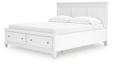 Fortman White California King Panel Storage Bed from Ashley - Luna Furniture