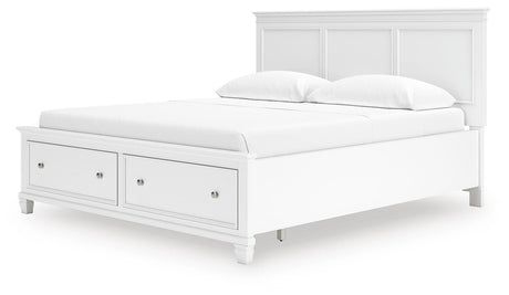 Fortman White California King Panel Storage Bed from Ashley Furniture - Luna Furniture