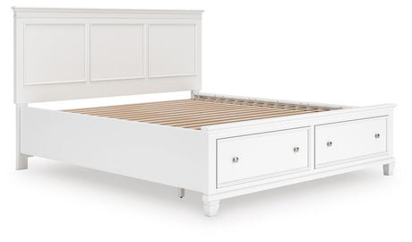 Fortman White California King Panel Storage Bed from Ashley Furniture - Luna Furniture