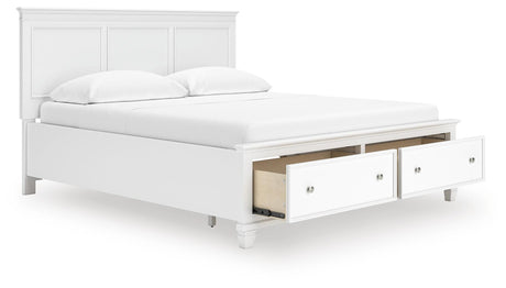 Fortman White California King Panel Storage Bed from Ashley Furniture - Luna Furniture