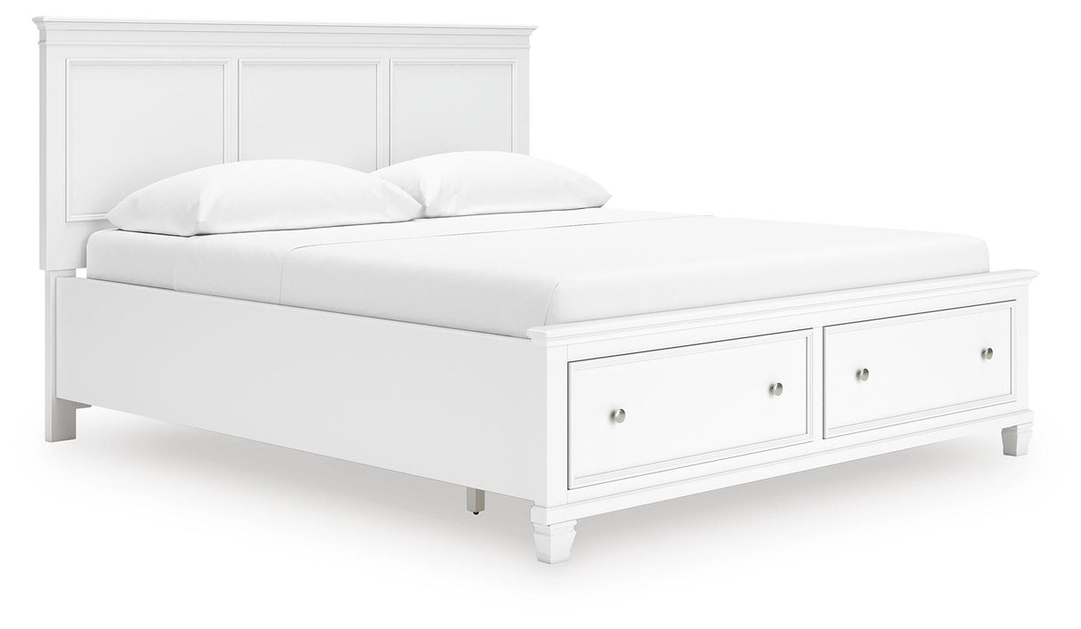 Fortman White California King Panel Storage Bed from Ashley - Luna Furniture