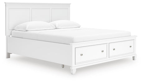 Fortman White California King Panel Storage Bed from Ashley Furniture - Luna Furniture
