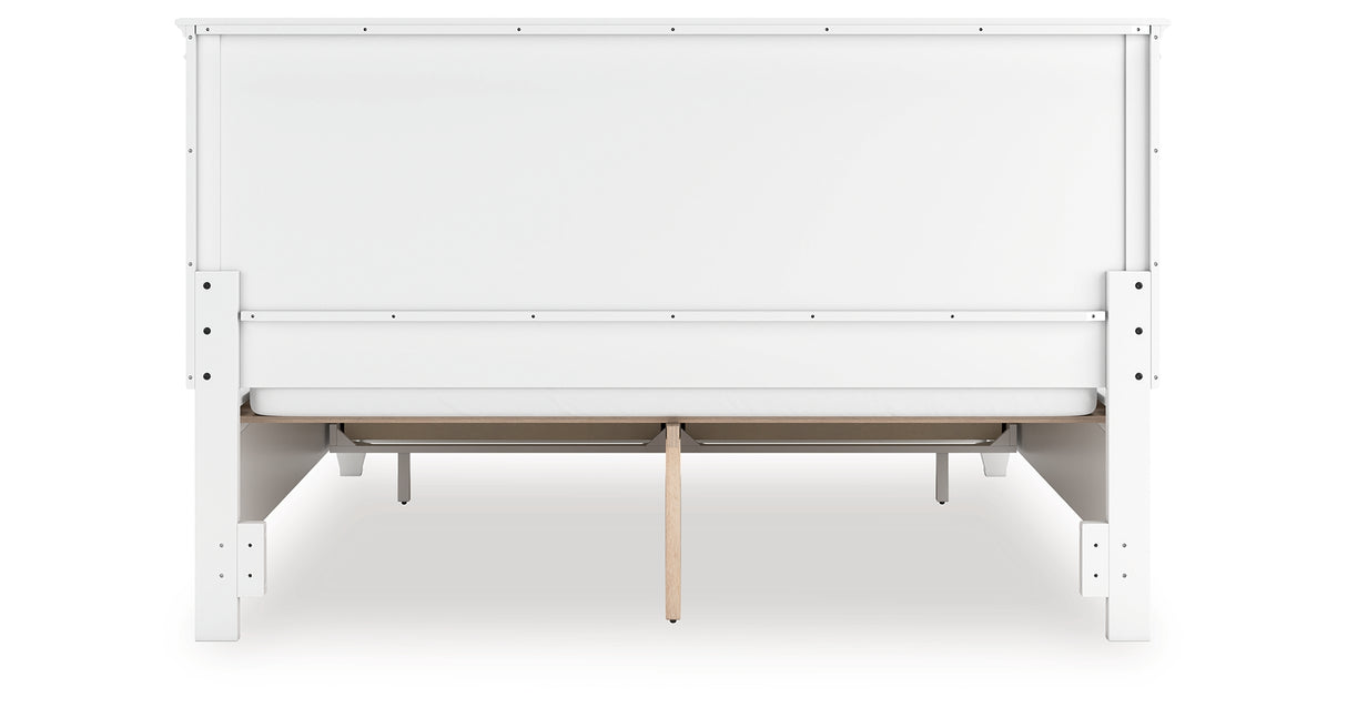 Fortman California King Panel Storage Bed with Mirrored Dresser and Nightstand in White from Ashley - Luna Furniture
