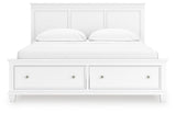 Fortman White California King Panel Storage Bed from Ashley - Luna Furniture