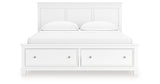 Fortman California King Panel Storage Bed with Dresser in White from Ashley - Luna Furniture