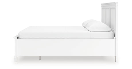 Fortman California King Panel Storage Bed with Mirrored Dresser and Nightstand in White from Ashley - Luna Furniture