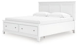 Fortman White King Panel Storage Bed from Ashley Furniture - Luna Furniture