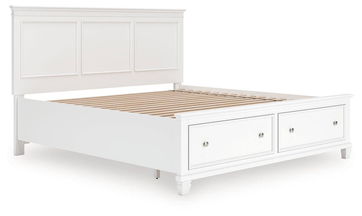 Fortman White King Panel Storage Bed from Ashley Furniture - Luna Furniture