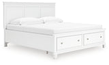 Fortman White King Panel Storage Bed from Ashley Furniture - Luna Furniture