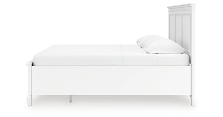 Fortman King Panel Storage Bed with Mirrored Dresser and Nightstand in White from Ashley - Luna Furniture