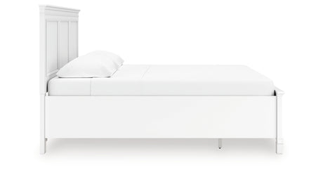 Fortman King Panel Storage Bed with Mirrored Dresser and Nightstand in White from Ashley - Luna Furniture
