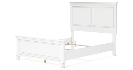 Fortman Full Panel Bed with Mirrored Dresser and Chest in White from Ashley - Luna Furniture