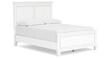 Fortman Full Panel Bed with Mirrored Dresser and 2 Nightstands in White from Ashley - Luna Furniture