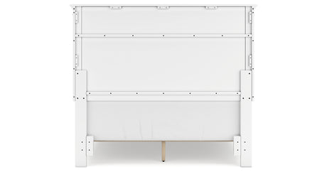 Fortman Full Panel Bed with Mirrored Dresser and Chest in White from Ashley - Luna Furniture