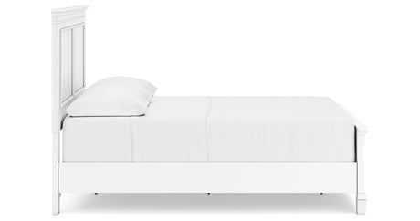 Fortman Full Panel Bed with Mirrored Dresser and Chest in White from Ashley - Luna Furniture