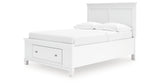 Fortman Full Panel Storage Bed with Mirrored Dresser in White from Ashley - Luna Furniture
