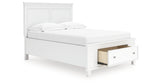 Fortman Full Panel Storage Bed with Mirrored Dresser and Nightstand in White from Ashley Furniture - Luna Furniture