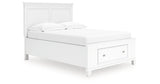 Fortman Full Panel Storage Bed with Mirrored Dresser in White from Ashley - Luna Furniture