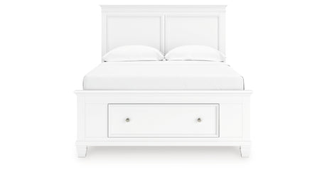 Fortman Full Panel Storage Bed with Dresser and Nightstand in White from Ashley - Luna Furniture