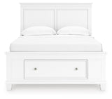 Fortman White Full Panel Storage Bed from Ashley Furniture - Luna Furniture