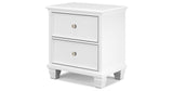 Fortman King Panel Bed with Mirrored Dresser and 2 Nightstands in White from Ashley Furniture - Luna Furniture