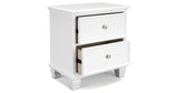 Fortman Twin Panel Bed with Mirrored Dresser, Chest and 2 Nightstands in White from Ashley Furniture - Luna Furniture