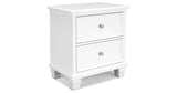 Fortman King Panel Bed with Mirrored Dresser and 2 Nightstands in White from Ashley Furniture - Luna Furniture