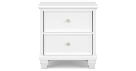 Fortman California King Panel Bed with Mirrored Dresser, Chest and 2 Nightstands in White from Ashley - Luna Furniture