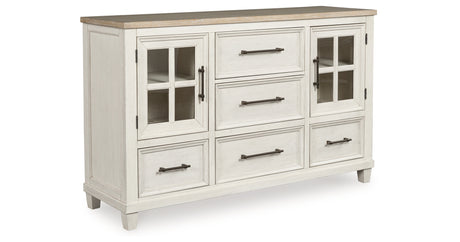 Shaybrock Antique White/Brown Dresser from Ashley Furniture - Luna Furniture